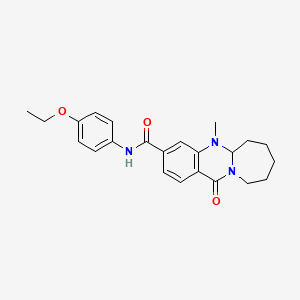 N-(4-ethoxyphenyl)-5-methyl-12-oxo-5,5a,6,7,8,9,10,12-octahydroazepino[2,1-b]quinazoline-3-carboxamide