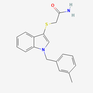 2-[1-[(3-Methylphenyl)methyl]indol-3-yl]sulfanylacetamide