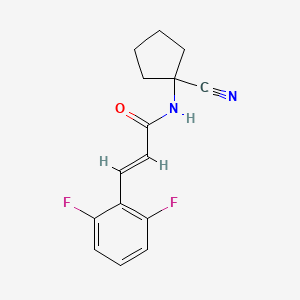 molecular formula C15H14F2N2O B2971215 (E)-N-(1-cyanocyclopentyl)-3-(2,6-difluorophenyl)prop-2-enamide CAS No. 1334034-76-2