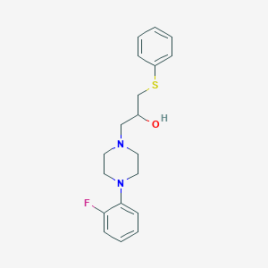 molecular formula C19H23FN2OS B2971219 1-[4-(2-Fluorophenyl)piperazino]-3-(phenylsulfanyl)-2-propanol CAS No. 338421-87-7