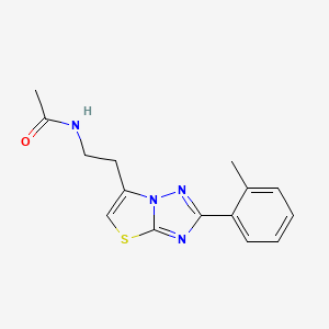 molecular formula C15H16N4OS B2971238 N-(2-(2-(o-tolyl)thiazolo[3,2-b][1,2,4]triazol-6-yl)ethyl)acetamide CAS No. 941901-03-7