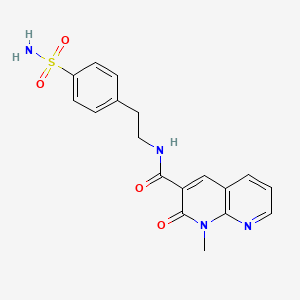 molecular formula C18H18N4O4S B2971251 1-methyl-2-oxo-N-(4-sulfamoylphenethyl)-1,2-dihydro-1,8-naphthyridine-3-carboxamide CAS No. 899744-93-5