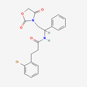 molecular formula C20H19BrN2O4 B2971260 3-(2-bromophenyl)-N-[2-(2,4-dioxo-1,3-oxazolidin-3-yl)-1-phenylethyl]propanamide CAS No. 2034564-25-3