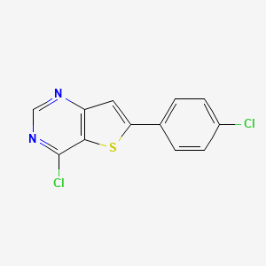 molecular formula C12H6Cl2N2S B2971286 4-Chloro-6-(4-chlorophenyl)thieno[3,2-d]pyrimidine CAS No. 681260-54-8