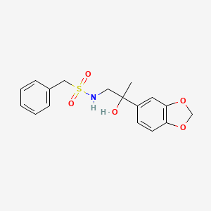 molecular formula C17H19NO5S B2971288 N-(2-(benzo[d][1,3]dioxol-5-yl)-2-hydroxypropyl)-1-phenylmethanesulfonamide CAS No. 1396869-46-7