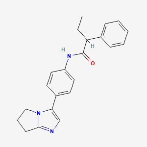 molecular formula C22H23N3O B2971315 N-(4-(6,7-dihydro-5H-pyrrolo[1,2-a]imidazol-3-yl)phenyl)-2-phenylbutanamide CAS No. 1421491-67-9
