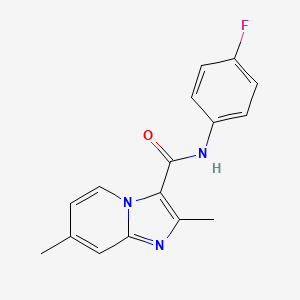 molecular formula C16H14FN3O B2971331 N-(4-fluorophenyl)-2,7-dimethylimidazo[1,2-a]pyridine-3-carboxamide CAS No. 477852-36-1