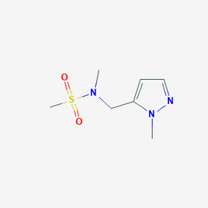 molecular formula C7H13N3O2S B2971336 N-methyl-N-((1-methyl-1H-pyrazol-5-yl)methyl)methanesulfonamide CAS No. 1881947-42-7