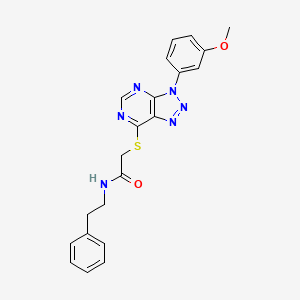 molecular formula C21H20N6O2S B2971338 2-((3-(3-methoxyphenyl)-3H-[1,2,3]triazolo[4,5-d]pyrimidin-7-yl)thio)-N-phenethylacetamide CAS No. 941911-90-6