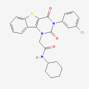 2-[3-(3-chlorophenyl)-2,4-dioxo-3,4-dihydro[1]benzothieno[3,2-d]pyrimidin-1(2H)-yl]-N-cyclohexylacetamide
