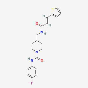 (E)-N-(4-fluorophenyl)-4-((3-(thiophen-2-yl)acrylamido)methyl)piperidine-1-carboxamide