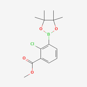 molecular formula C14H18BClO4 B2971388 Methyl 2-chloro-3-(4,4,5,5-tetramethyl-1,3,2-dioxaborolan-2-yl)benzoate CAS No. 2201133-24-4