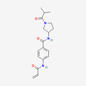 N-[1-(2-Methylpropanoyl)pyrrolidin-3-yl]-4-(prop-2-enoylamino)benzamide