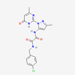N1-(4-chlorobenzyl)-N2-(3-methyl-1-(4-methyl-6-oxo-1,6-dihydropyrimidin-2-yl)-1H-pyrazol-5-yl)oxalamide