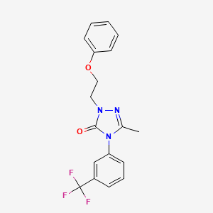 molecular formula C18H16F3N3O2 B2971401 5-Methyl-2-(2-phenoxyethyl)-4-[3-(trifluoromethyl)phenyl]-1,2,4-triazol-3-one CAS No. 861206-75-9
