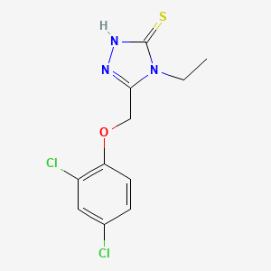 molecular formula C11H11Cl2N3OS B2971403 5-[(2,4-dichlorophenoxy)methyl]-4-ethyl-4H-1,2,4-triazole-3-thiol CAS No. 305336-60-1