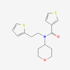 N-(tetrahydro-2H-pyran-4-yl)-N-(2-(thiophen-2-yl)ethyl)thiophene-3-carboxamide