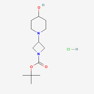 Tert-butyl 3-(4-hydroxypiperidin-1-yl)azetidine-1-carboxylate;hydrochloride