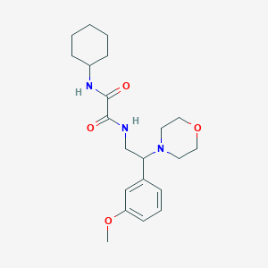 molecular formula C21H31N3O4 B2971422 N1-cyclohexyl-N2-(2-(3-methoxyphenyl)-2-morpholinoethyl)oxalamide CAS No. 941932-72-5