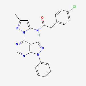 2-(4-chlorophenyl)-N-(3-methyl-1-(1-phenyl-1H-pyrazolo[3,4-d]pyrimidin-4-yl)-1H-pyrazol-5-yl)acetamide