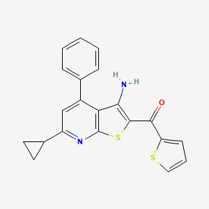 (3-Amino-6-cyclopropyl-4-phenylthieno[2,3-b]pyridin-2-yl)(thiophen-2-yl)methanone