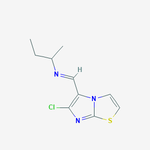 molecular formula C10H12ClN3S B2971448 N-[(6-chloroimidazo[2,1-b][1,3]thiazol-5-yl)methylene]-2-butanamine CAS No. 477851-58-4