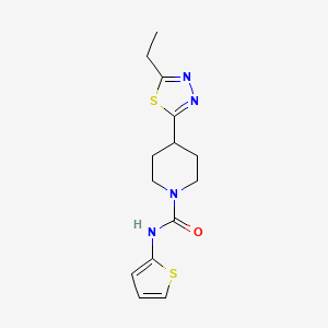 molecular formula C14H18N4OS2 B2971451 4-(5-ethyl-1,3,4-thiadiazol-2-yl)-N-(thiophen-2-yl)piperidine-1-carboxamide CAS No. 1105209-69-5