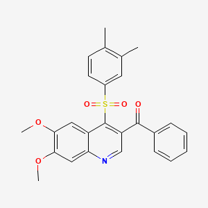 [4-(3,4-Dimethylphenyl)sulfonyl-6,7-dimethoxyquinolin-3-yl]-phenylmethanone