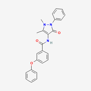 molecular formula C24H21N3O3 B2971458 N-(1,5-dimethyl-3-oxo-2-phenyl-2,3-dihydro-1H-pyrazol-4-yl)-3-phenoxybenzamide CAS No. 1023504-75-7