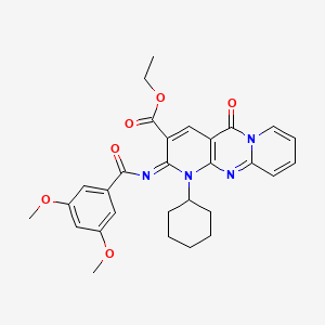 B2971463 (Z)-ethyl 1-cyclohexyl-2-((3,5-dimethoxybenzoyl)imino)-5-oxo-2,5-dihydro-1H-dipyrido[1,2-a:2',3'-d]pyrimidine-3-carboxylate CAS No. 534579-49-2