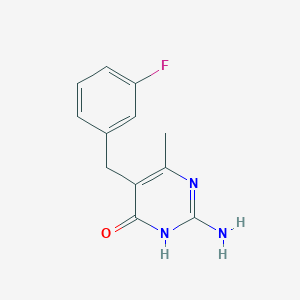 molecular formula C12H12FN3O B2971472 2-Amino-5-(3-fluorobenzyl)-6-methylpyrimidin-4(3H)-one CAS No. 2270913-31-8
