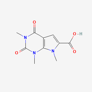 molecular formula C10H11N3O4 B2971485 1,3,7-trimethyl-2,4-dioxo-1H,2H,3H,4H,7H-pyrrolo[2,3-d]pyrimidine-6-carboxylic acid CAS No. 1038300-16-1