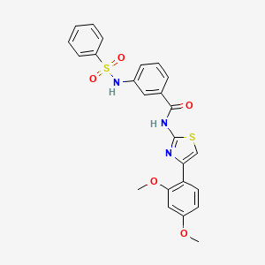 molecular formula C24H21N3O5S2 B2971493 3-benzenesulfonamido-N-[4-(2,4-dimethoxyphenyl)-1,3-thiazol-2-yl]benzamide CAS No. 898440-80-7