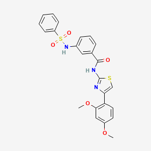 molecular formula C24H21N3O5S2 B2971493 N-(4-(2,4-二甲氧基苯基)噻唑-2-基)-3-(苯磺酰胺)苯甲酰胺 CAS No. 898440-80-7