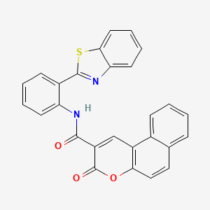 molecular formula C27H16N2O3S B2971505 N-(2-(benzo[d]thiazol-2-yl)phenyl)-3-oxo-3H-benzo[f]chromene-2-carboxamide CAS No. 477570-08-4