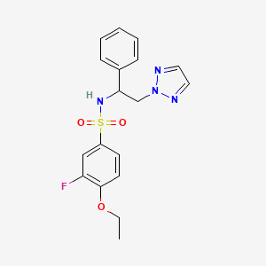 4-ethoxy-3-fluoro-N-(1-phenyl-2-(2H-1,2,3-triazol-2-yl)ethyl)benzenesulfonamide