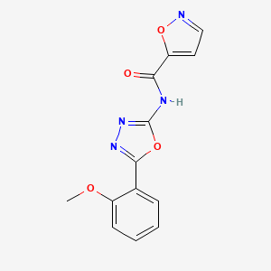 molecular formula C13H10N4O4 B2971513 N-(5-(2-methoxyphenyl)-1,3,4-oxadiazol-2-yl)isoxazole-5-carboxamide CAS No. 919861-69-1