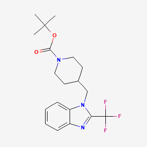molecular formula C19H24F3N3O2 B2971535 tert-butyl 4-((2-(trifluoromethyl)-1H-benzo[d]imidazol-1-yl)methyl)piperidine-1-carboxylate CAS No. 1286725-71-0
