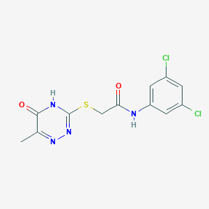molecular formula C12H10Cl2N4O2S B2971559 N-(3,5-dichlorophenyl)-2-[(6-methyl-5-oxo-2,5-dihydro-1,2,4-triazin-3-yl)sulfanyl]acetamide CAS No. 522628-10-0