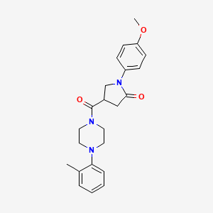 1-(4-Methoxyphenyl)-4-[4-(2-methylphenyl)piperazine-1-carbonyl]pyrrolidin-2-one