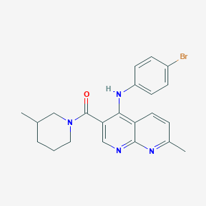 molecular formula C22H23BrN4O B2971591 N-(4-bromophenyl)-7-methyl-3-(3-methylpiperidine-1-carbonyl)-1,8-naphthyridin-4-amine CAS No. 1251674-13-1