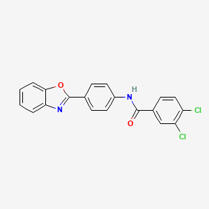 molecular formula C20H12Cl2N2O2 B2971613 N-[4-(1,3-benzoxazol-2-yl)phenyl]-3,4-dichlorobenzamide CAS No. 346653-11-0