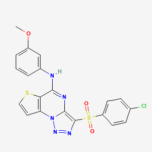 3-[(4-chlorophenyl)sulfonyl]-N-(3-methoxyphenyl)thieno[2,3-e][1,2,3]triazolo[1,5-a]pyrimidin-5-amine