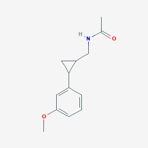 molecular formula C13H17NO2 B2971624 N-{[2-(3-methoxyphenyl)cyclopropyl]methyl}acetamide CAS No. 1822963-27-8