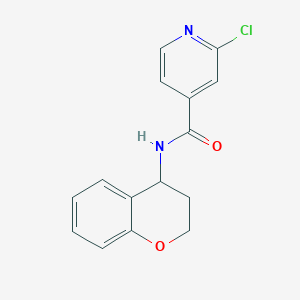 molecular formula C15H13ClN2O2 B2971628 2-chloro-N-(3,4-dihydro-2H-1-benzopyran-4-yl)pyridine-4-carboxamide CAS No. 1147386-52-4