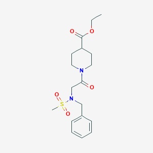 molecular formula C18H26N2O5S B297163 ethyl 1-{[benzyl(methylsulfonyl)amino]acetyl}-4-piperidinecarboxylate 