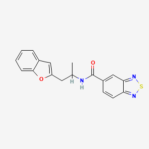 molecular formula C18H15N3O2S B2971631 N-[1-(1-benzofuran-2-yl)propan-2-yl]-2,1,3-benzothiadiazole-5-carboxamide CAS No. 2034210-36-9