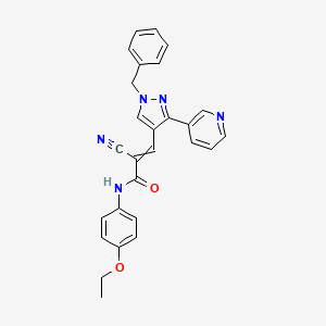 3-[1-benzyl-3-(pyridin-3-yl)-1H-pyrazol-4-yl]-2-cyano-N-(4-ethoxyphenyl)prop-2-enamide