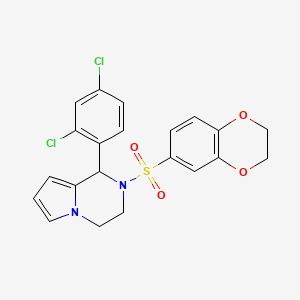 1-(2,4-Dichlorophenyl)-2-((2,3-dihydrobenzo[b][1,4]dioxin-6-yl)sulfonyl)-1,2,3,4-tetrahydropyrrolo[1,2-a]pyrazine