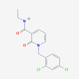 molecular formula C15H14Cl2N2O2 B2971634 1-(2,4-dichlorobenzyl)-N-ethyl-2-oxo-1,2-dihydro-3-pyridinecarboxamide CAS No. 338977-58-5